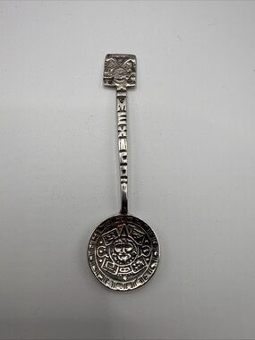 Decorative 925 Silver Aztec Calendar souvenir Spoon